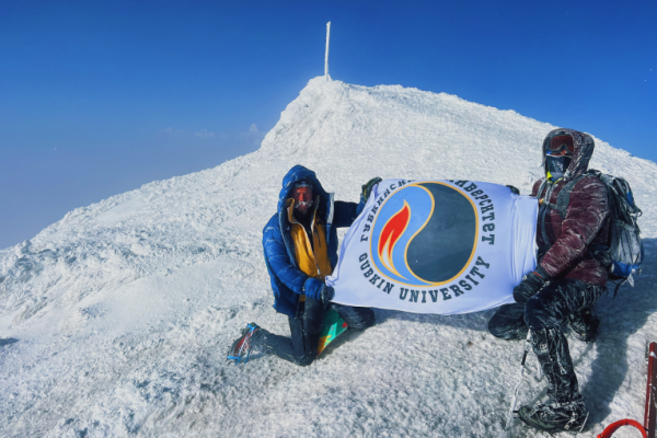 Gubkin University flag was raised on top of Mount Ararat Gubkin University flag was raised on top of Mount Ararat